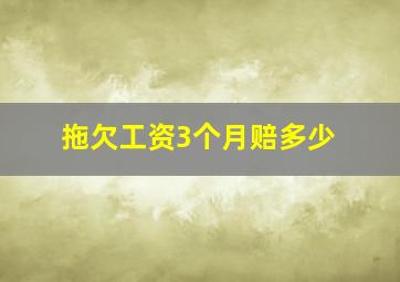 拖欠工资3个月赔多少