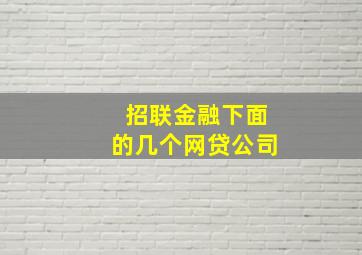 招联金融下面的几个网贷公司