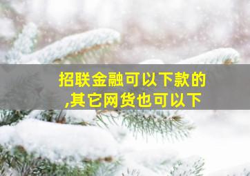 招联金融可以下款的,其它网货也可以下