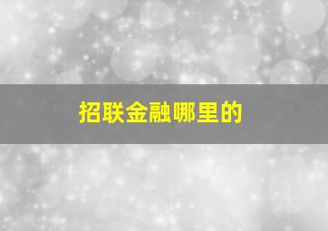 招联金融哪里的