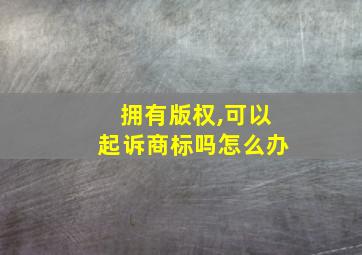 拥有版权,可以起诉商标吗怎么办