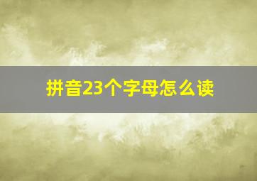 拼音23个字母怎么读