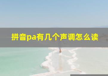 拼音pa有几个声调怎么读