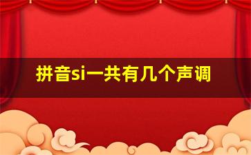 拼音si一共有几个声调