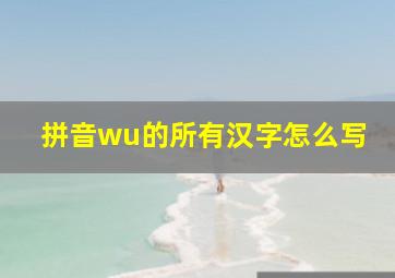 拼音wu的所有汉字怎么写