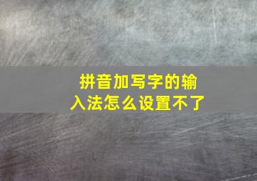 拼音加写字的输入法怎么设置不了