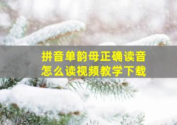 拼音单韵母正确读音怎么读视频教学下载