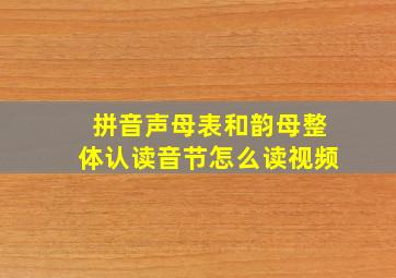 拼音声母表和韵母整体认读音节怎么读视频