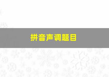 拼音声调题目