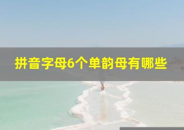 拼音字母6个单韵母有哪些