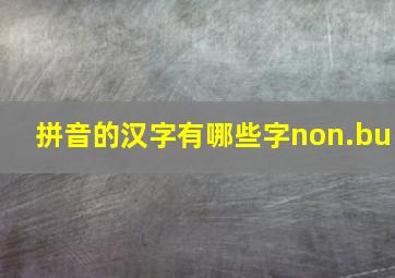 拼音的汉字有哪些字non.bu