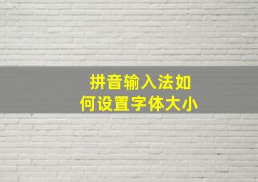 拼音输入法如何设置字体大小