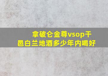 拿破仑金尊vsop干邑白兰地酒多少年内喝好