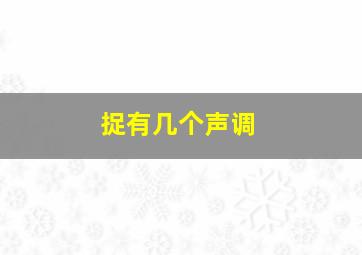 捉有几个声调