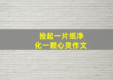 捡起一片纸净化一颗心灵作文