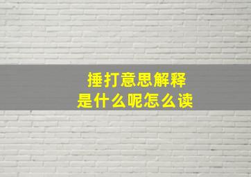 捶打意思解释是什么呢怎么读