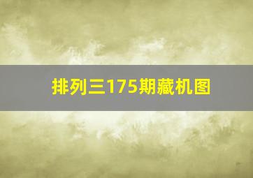 排列三175期藏机图