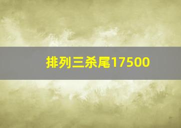 排列三杀尾17500