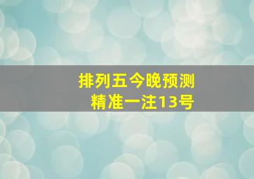 排列五今晚预测精准一注13号