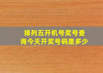 排列五开机号奖号查询今天开奖号码是多少