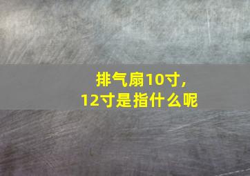 排气扇10寸,12寸是指什么呢