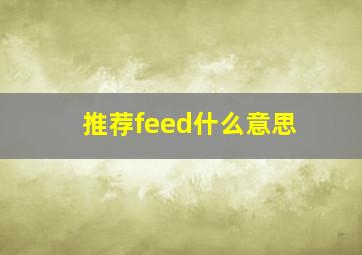 推荐feed什么意思