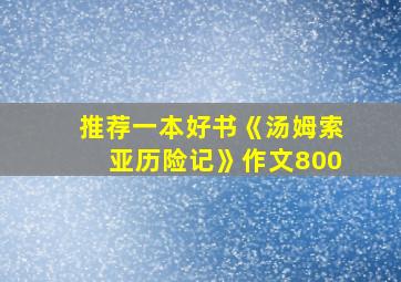 推荐一本好书《汤姆索亚历险记》作文800