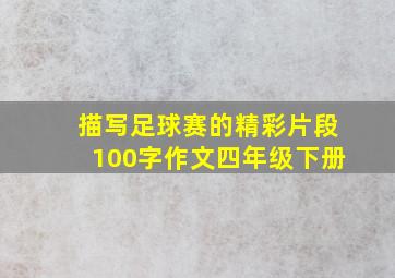 描写足球赛的精彩片段100字作文四年级下册