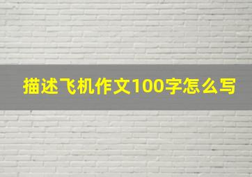 描述飞机作文100字怎么写