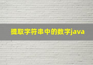 提取字符串中的数字java