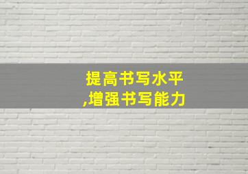 提高书写水平,增强书写能力