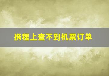 携程上查不到机票订单