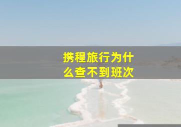 携程旅行为什么查不到班次