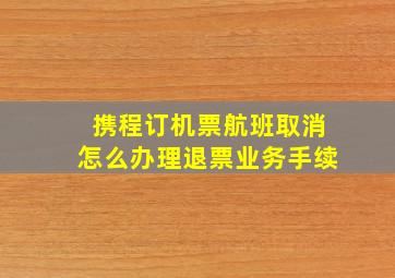 携程订机票航班取消怎么办理退票业务手续