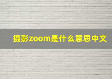 摄影zoom是什么意思中文