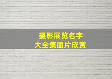 摄影展览名字大全集图片欣赏