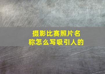 摄影比赛照片名称怎么写吸引人的