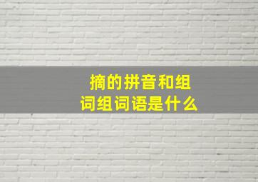 摘的拼音和组词组词语是什么