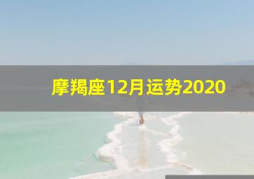 摩羯座12月运势2020