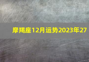 摩羯座12月运势2023年27