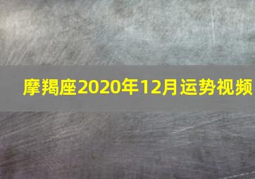 摩羯座2020年12月运势视频