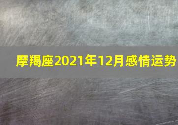 摩羯座2021年12月感情运势