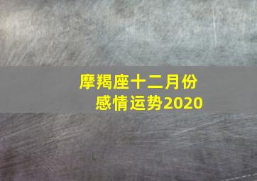 摩羯座十二月份感情运势2020