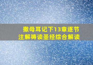 撒母耳记下13章逐节注解祷读圣经综合解读