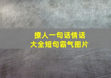 撩人一句话情话大全短句霸气图片