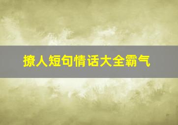 撩人短句情话大全霸气