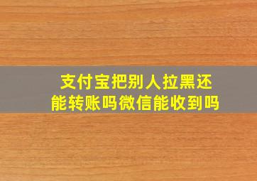 支付宝把别人拉黑还能转账吗微信能收到吗