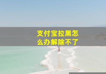 支付宝拉黑怎么办解除不了