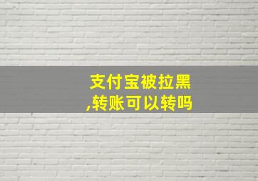 支付宝被拉黑,转账可以转吗