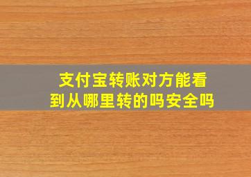 支付宝转账对方能看到从哪里转的吗安全吗